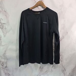 Columbia Shirt Womens Large Black Long Sleeve Tech Running Hiking Mesh Crew